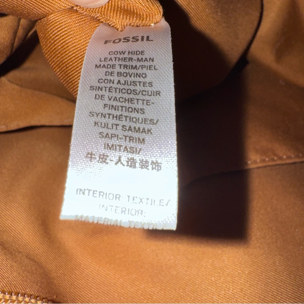 Fossil key Camilla Convertible Leather Backpack Tan Brown Crossbody brass - Picture 9 of 11